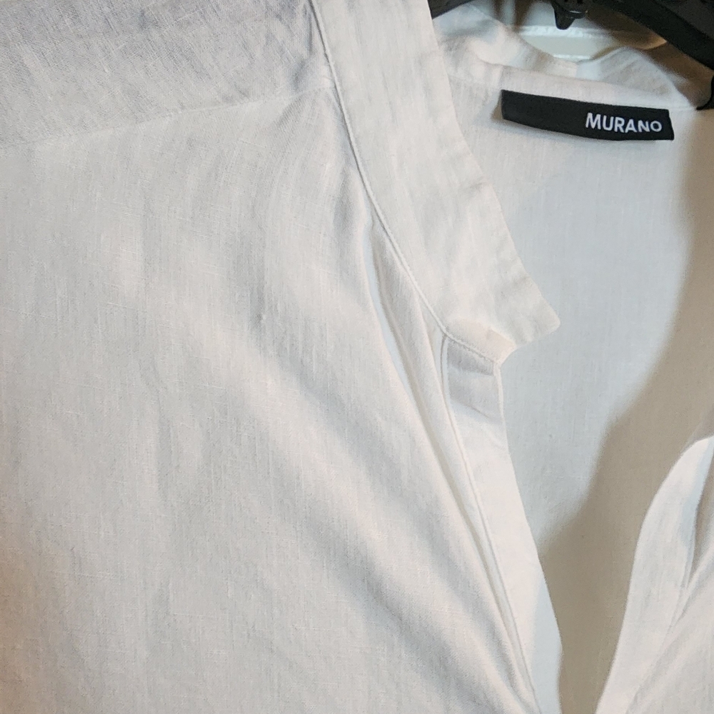 Mens Murano White Linen Casual Shirt. Worn once & dry cleaned. 2XLT. Great piece - Picture 3 of 4